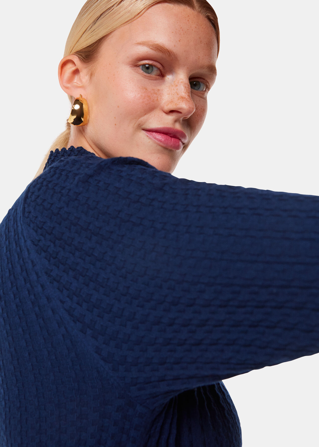 Textured Detail High Neck Knit