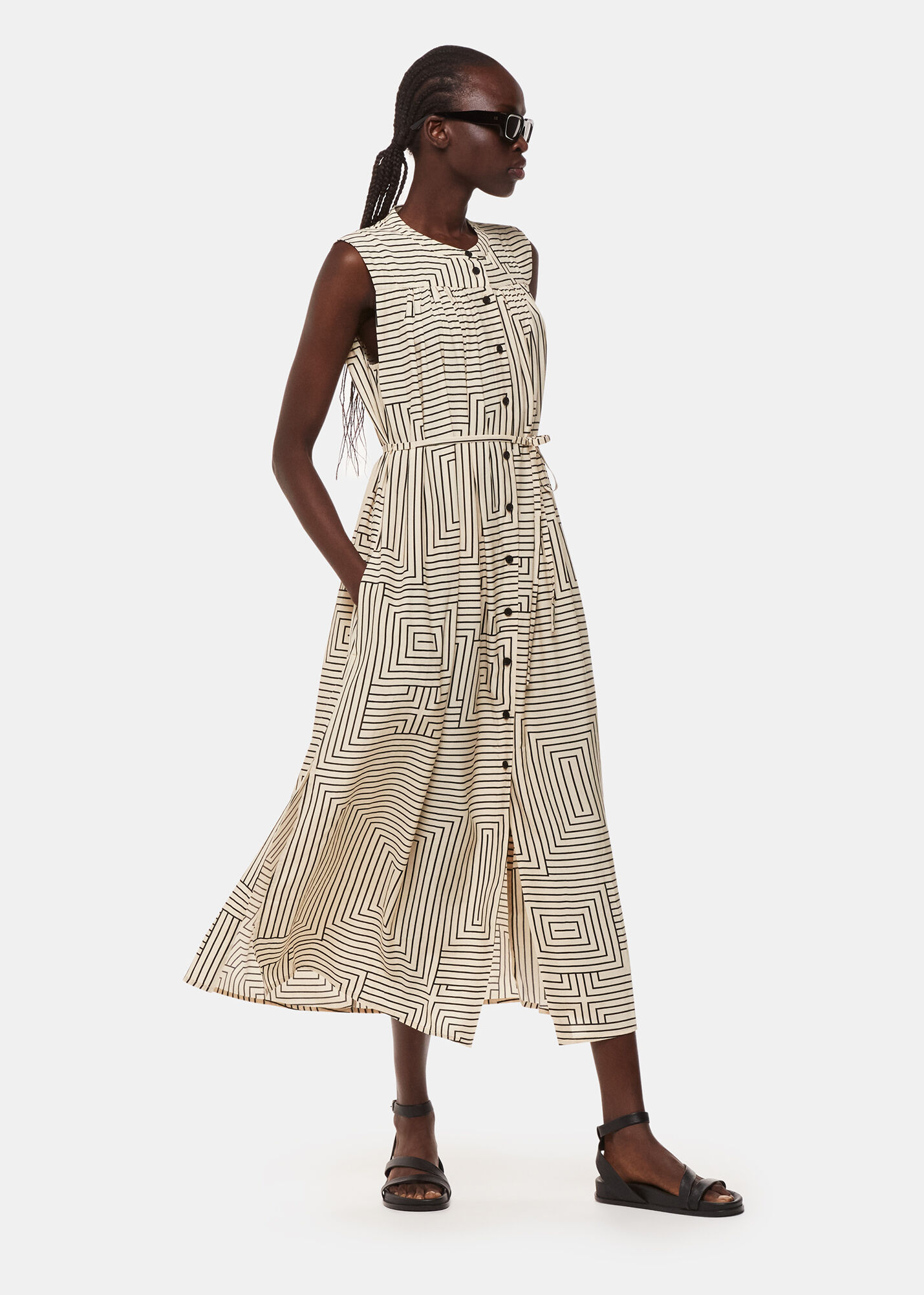 ワンピース Apolina ida dress Ivory/Multi Angled Stripe Ilana Dress | WHISTLES | Whistles US |