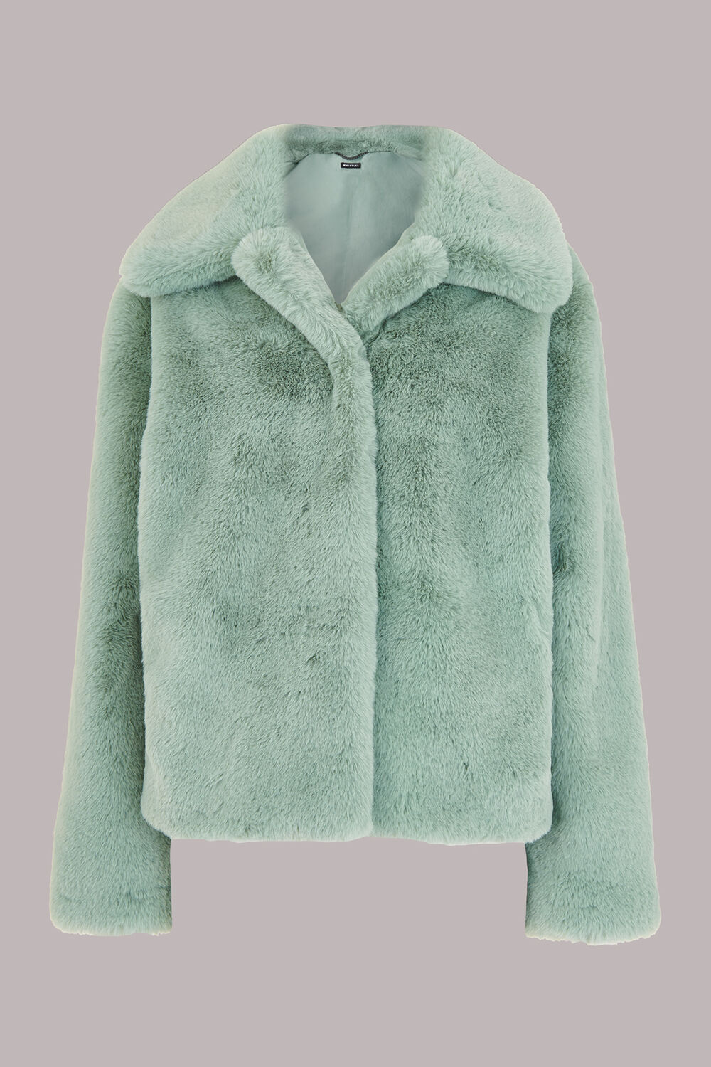 Pale Blue Drew Faux Fur Coat
