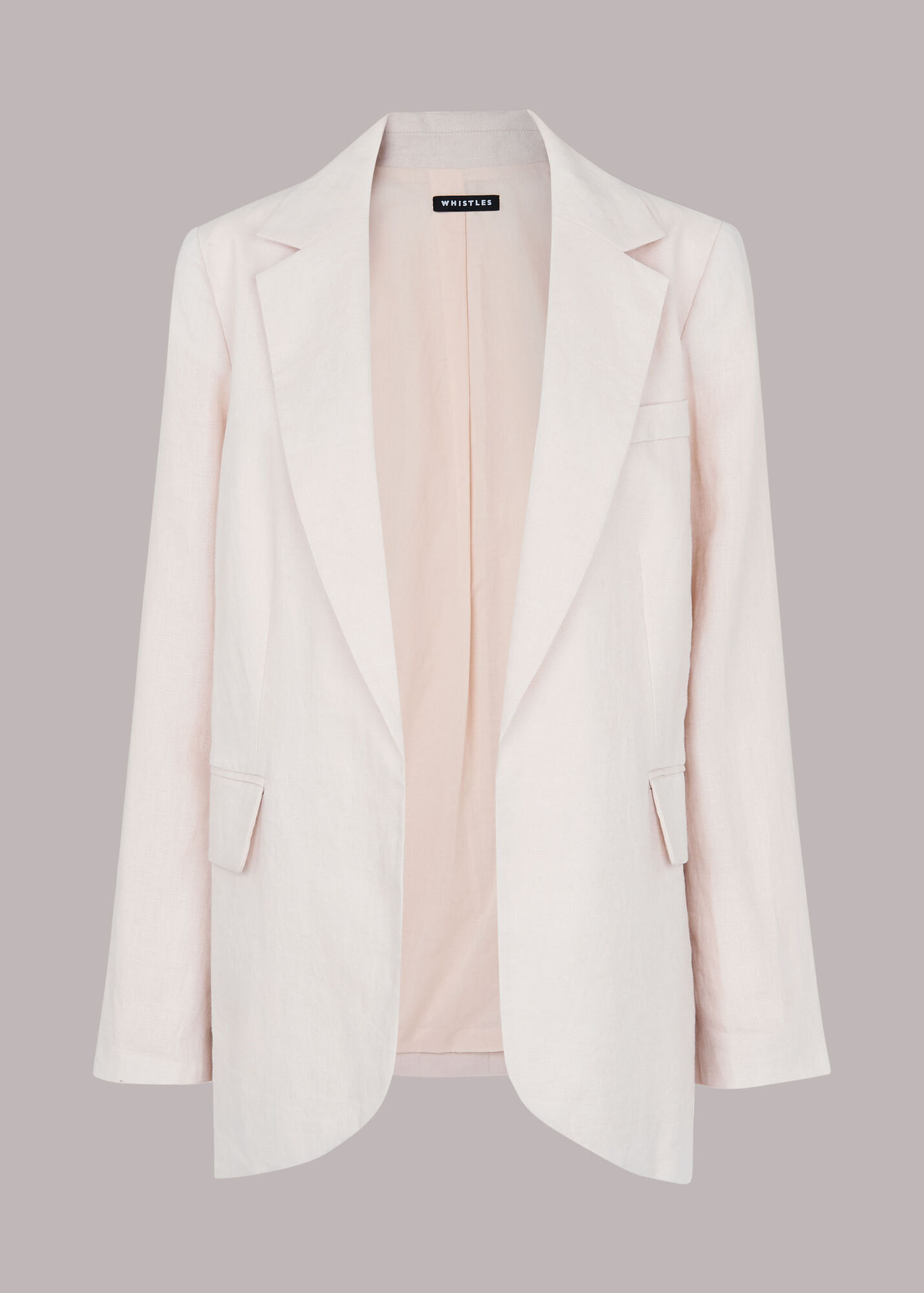 Neutral Oversized Linen Blazer WHISTLES