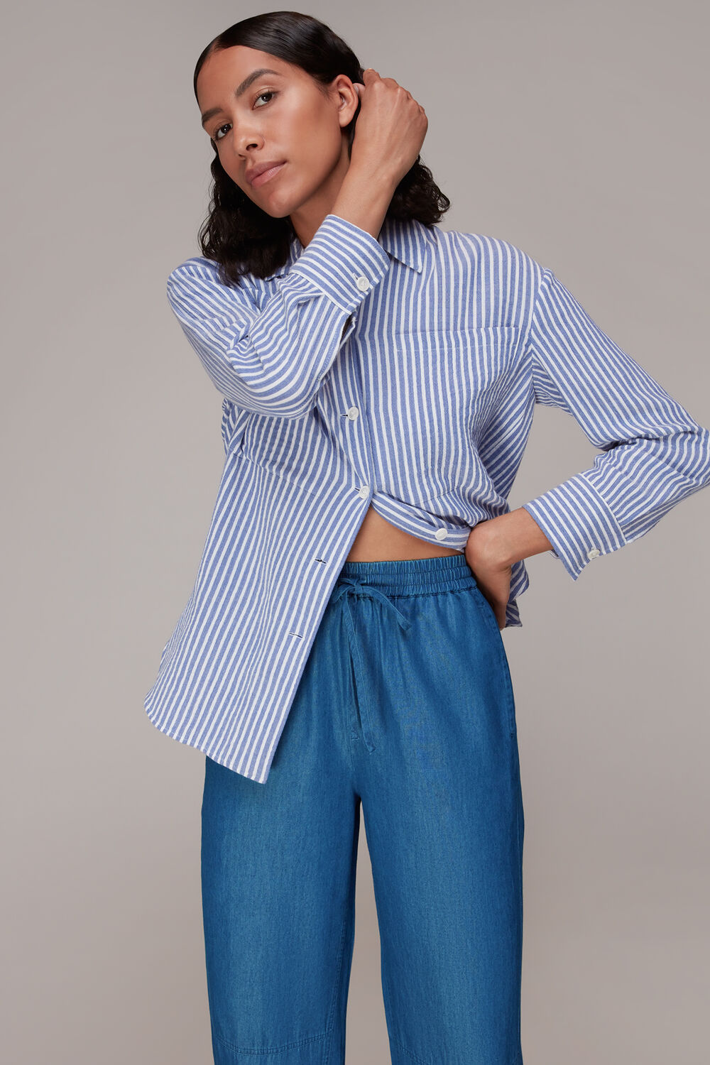 Lucy Chambray Barrel Trouser