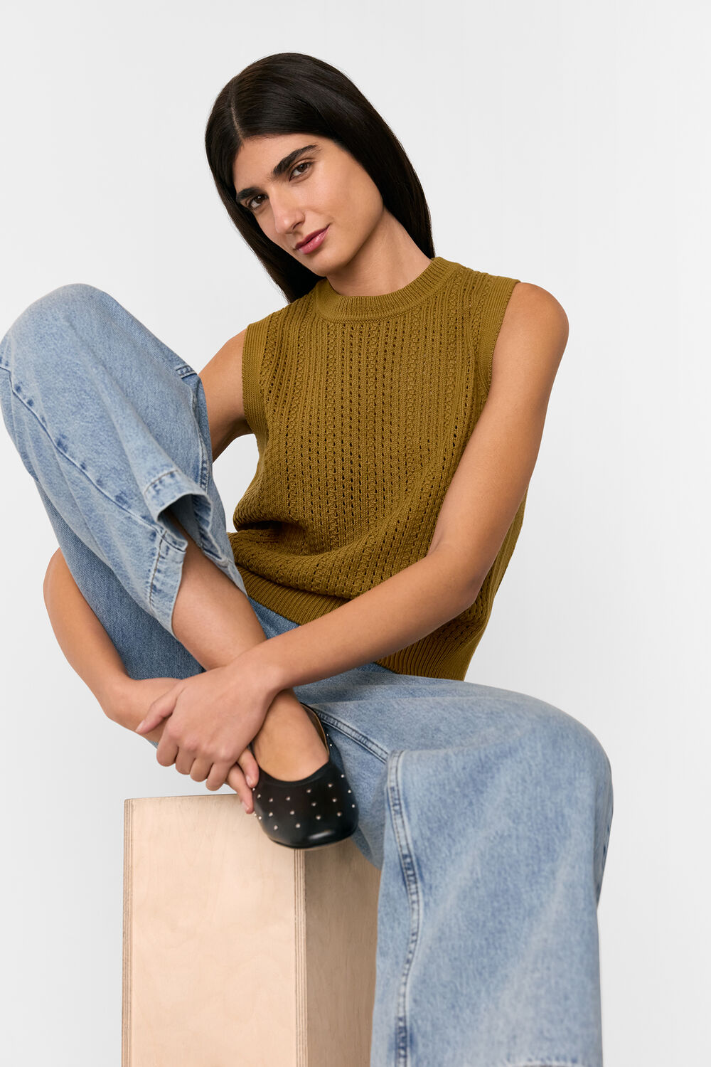 Pointelle Knitted Tank