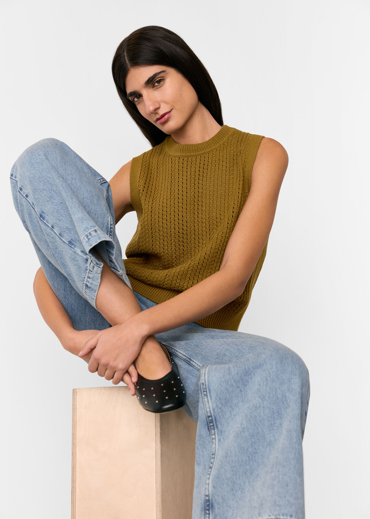 Pointelle Knitted Tank