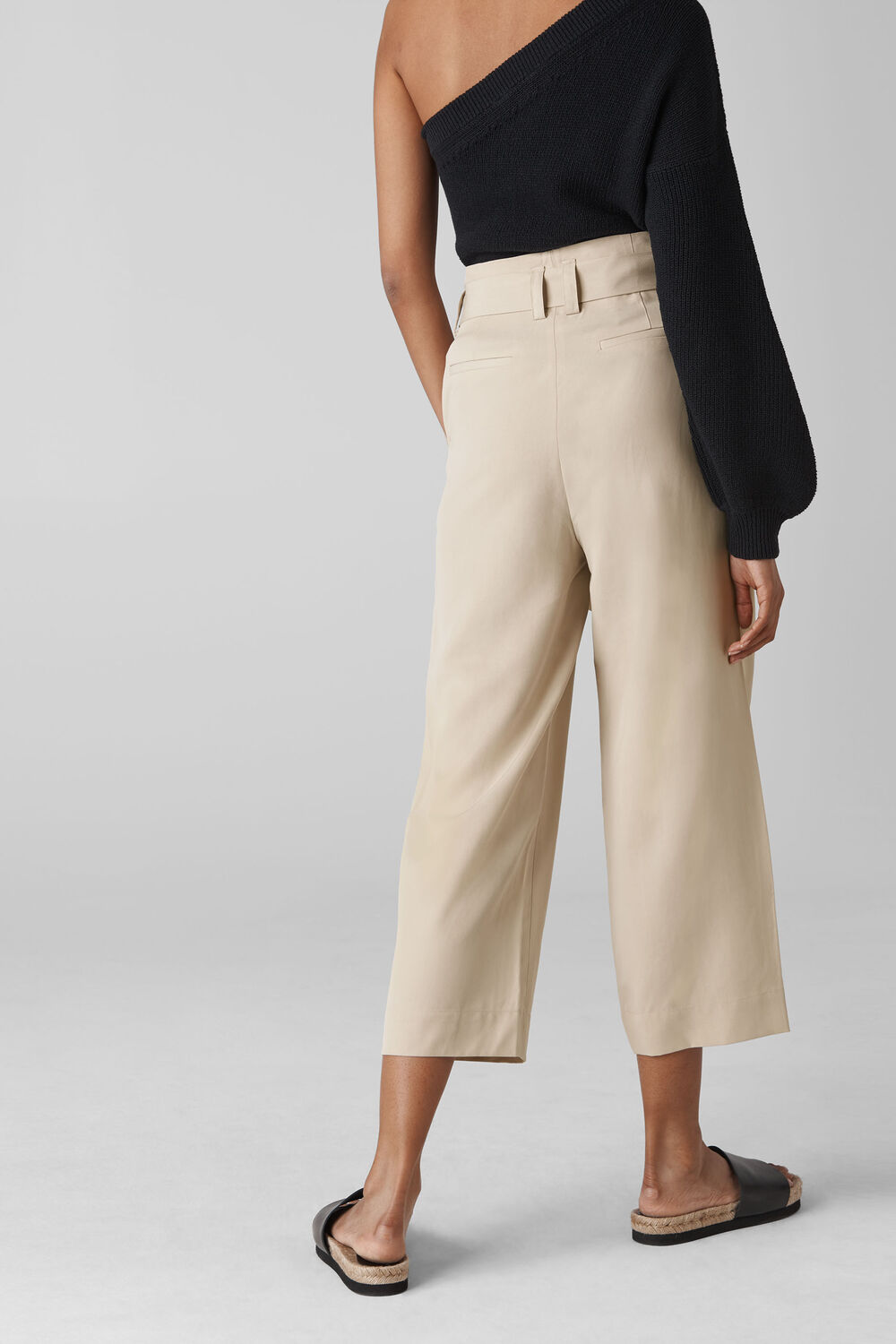 Paper Bag Belted Trouser Neutral