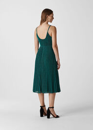 Regina Sparkle Pleated Dress Green