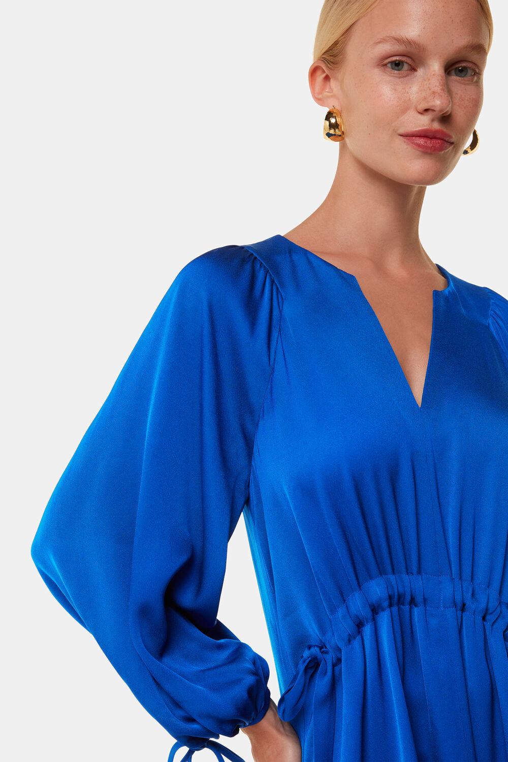 Molly Satin Ruched Dress