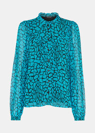 Terrazzo Button Front Blouse
