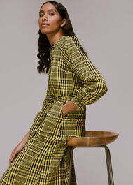 Nora Gingham Check Midi Dress