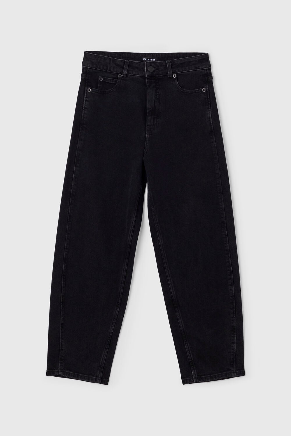 Black Stretch Barrel Leg Jean