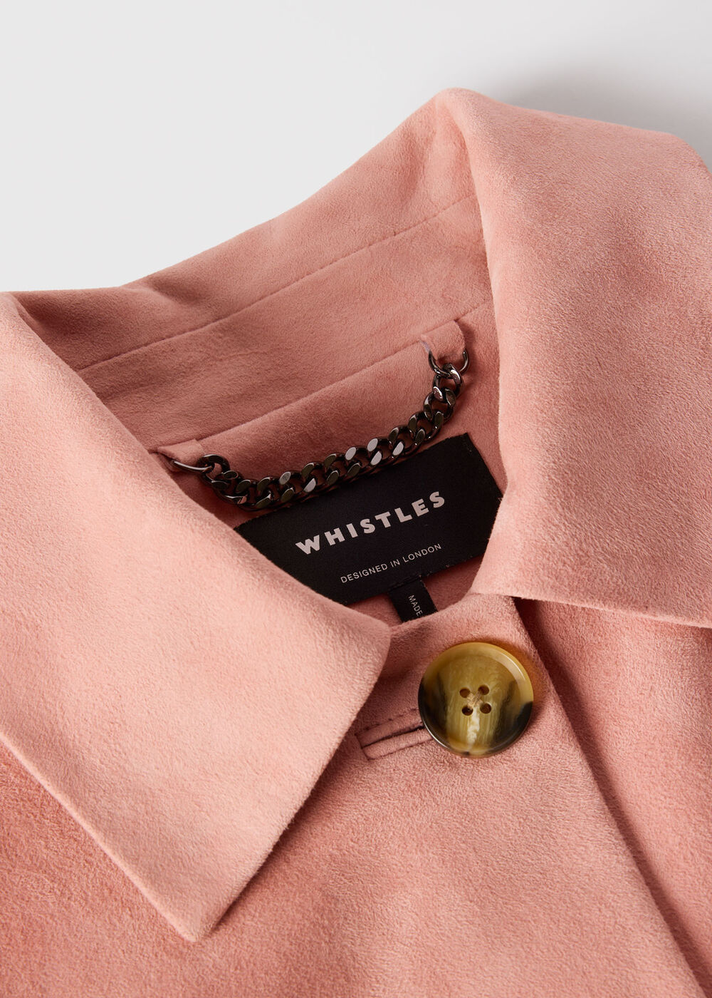 Button Cropped Suede Jacket