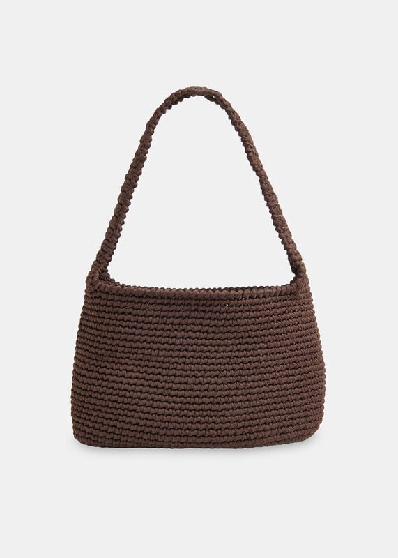 Chocolate Adaline Crochet Shoulder Bag