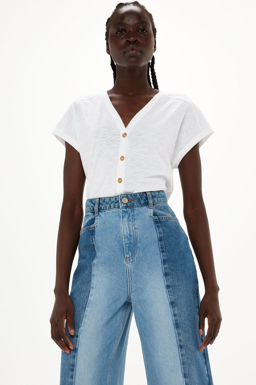 White Aubrie Button Through Top