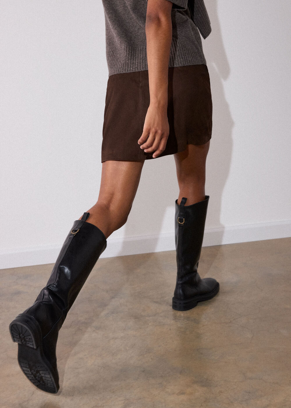 Suede A Line Skirt