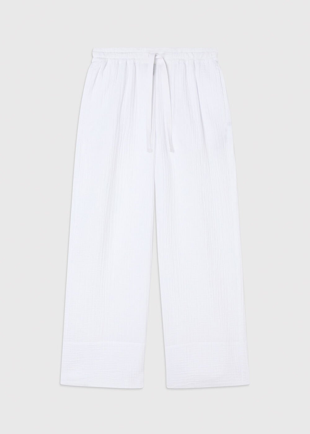 Wide Crop Cheesecloth Trouser