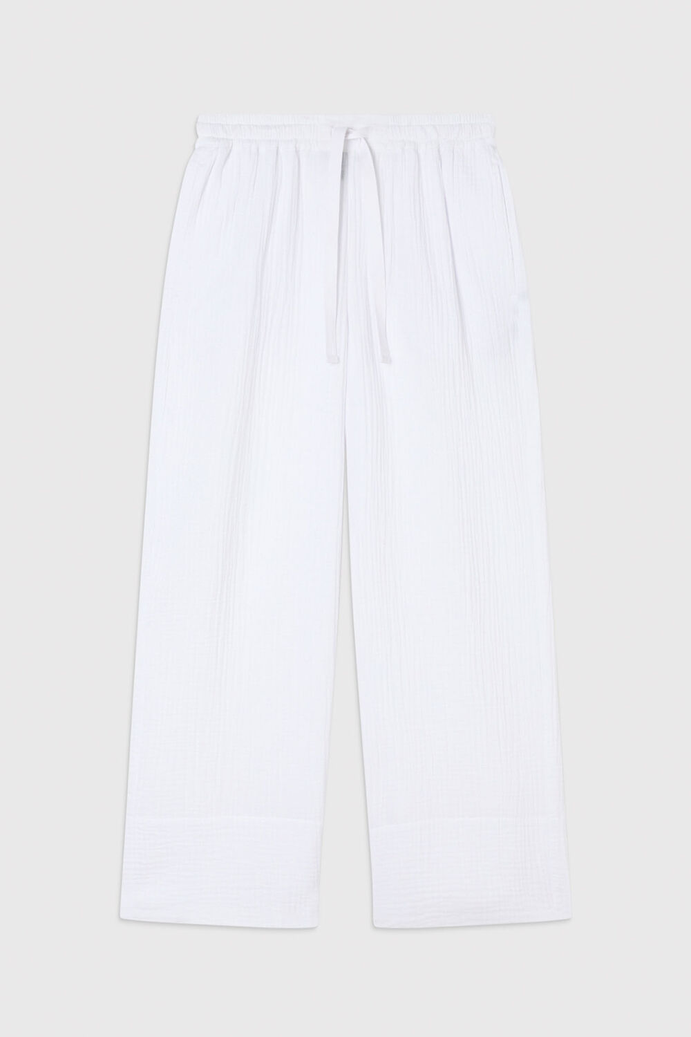 Ivory Wide Crop Cheesecloth Trouser
