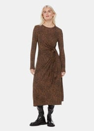 Petite Coffee Bean Tie Jersey Dress
