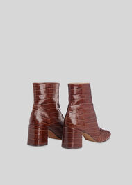 Rowan Croc Zip Front Boot Brown