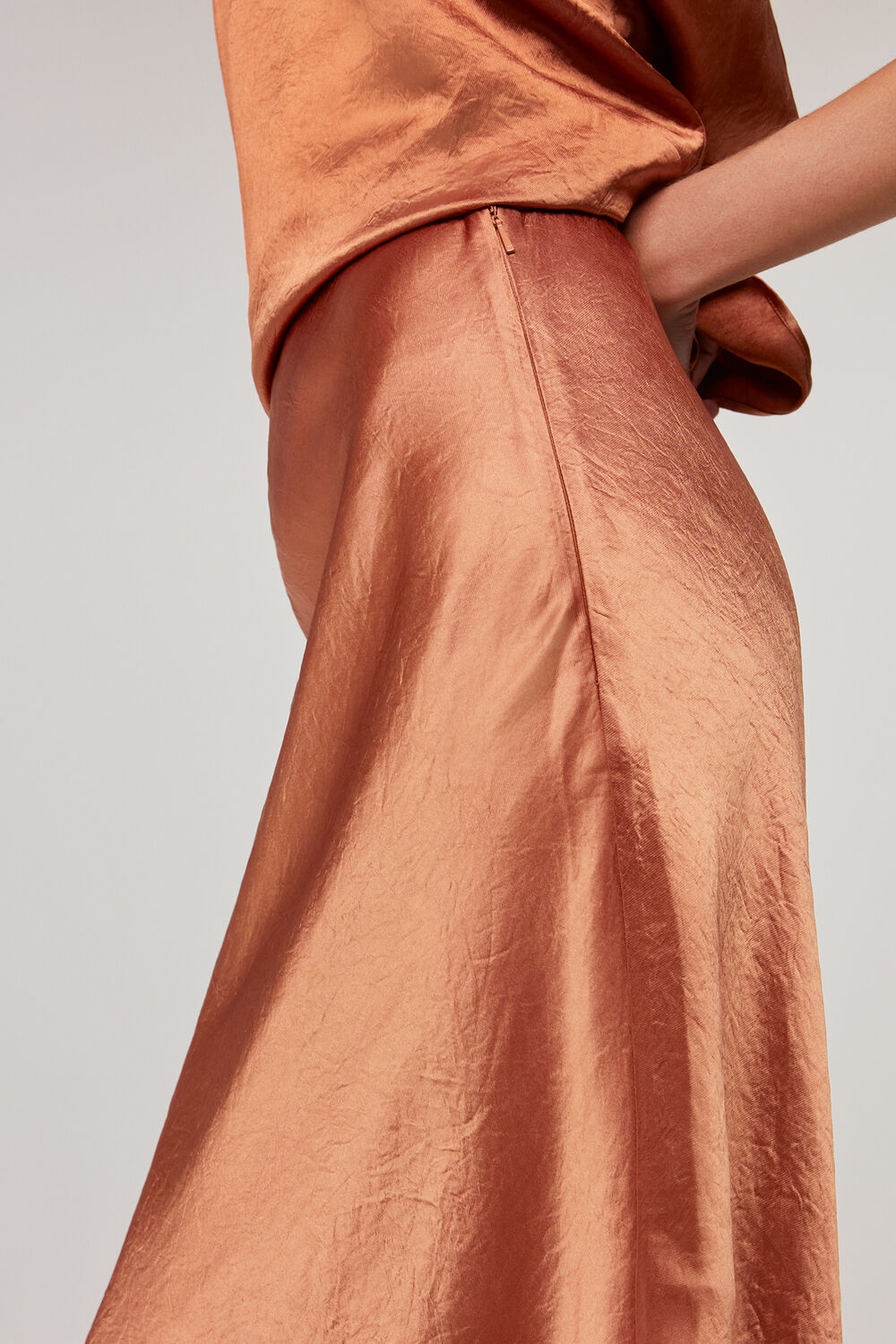 Bronze Ella Bias Cut Skirt