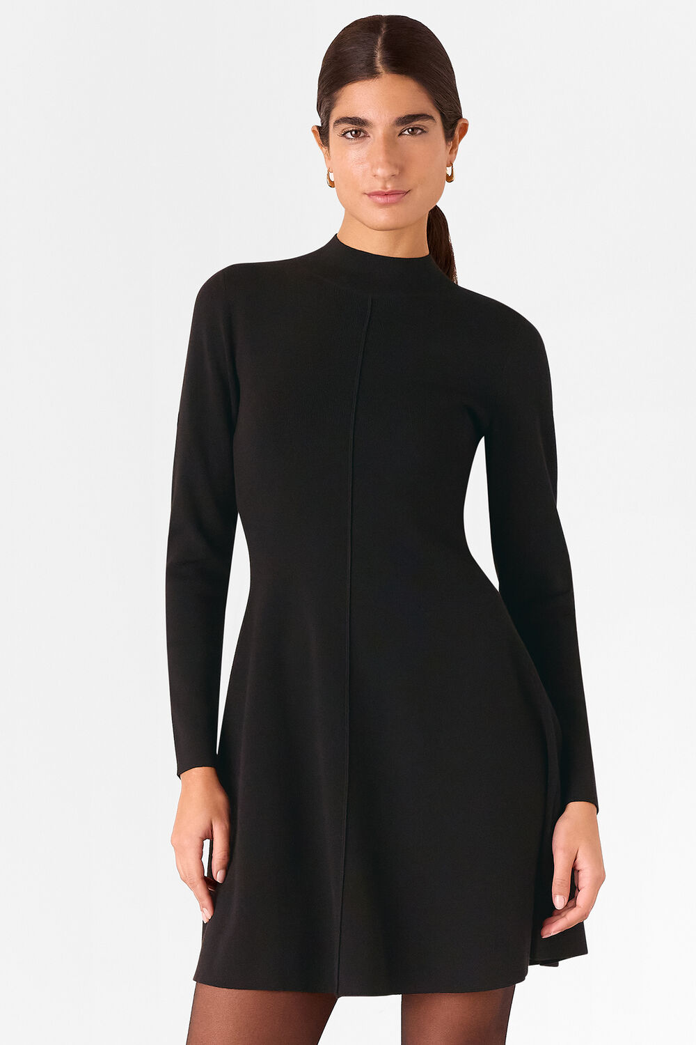 Black Sophie Flippy Sweater Dress