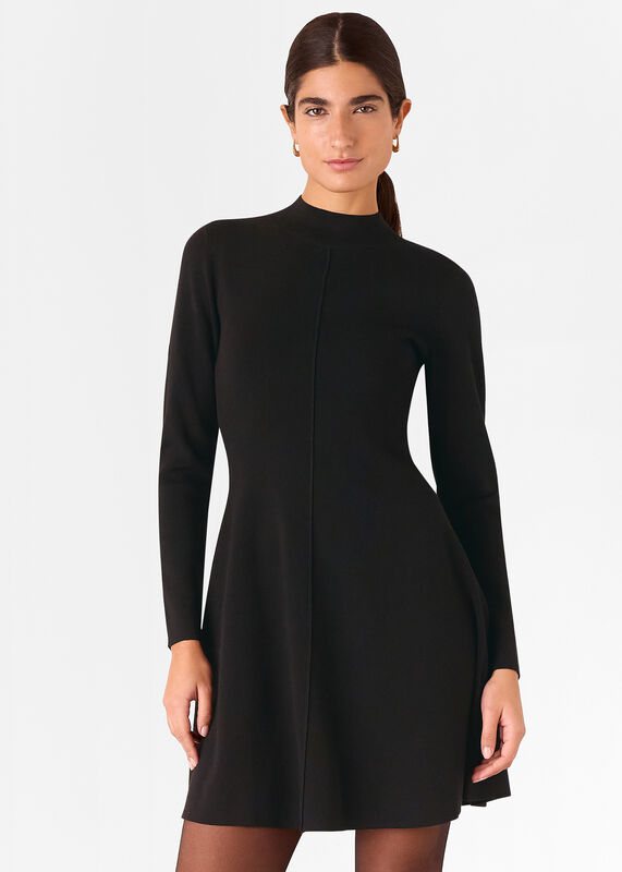 Black Sophie Flippy Sweater Dress