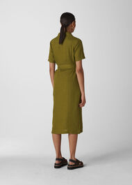 Bella Linen Shirt Dress Khaki