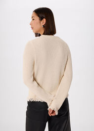 Cotton Boucle Fringe Cardigan