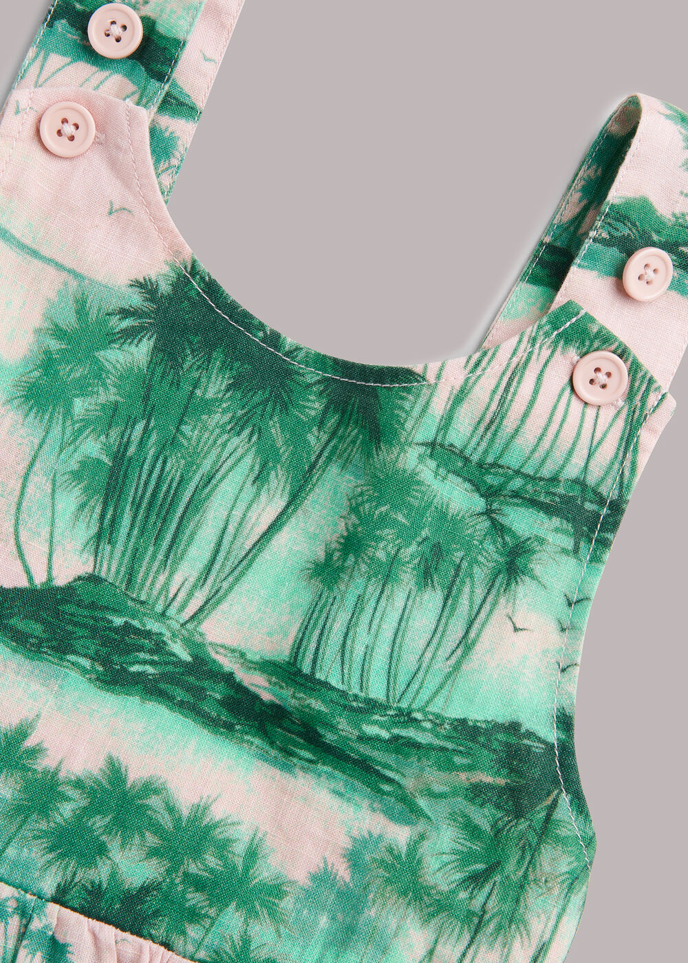 Waving Palms Poppy Linen Dress