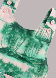 Waving Palms Poppy Linen Dress