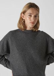 Dolman Cashmere Sweater Grey/Multi