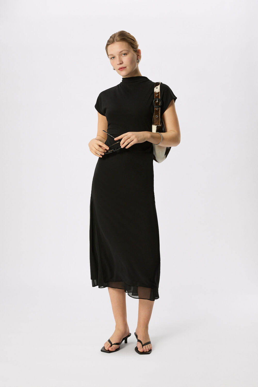 Black Jersey Sheer Underlayer Dress