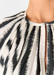 Hazy Stripe Pleated Blouse