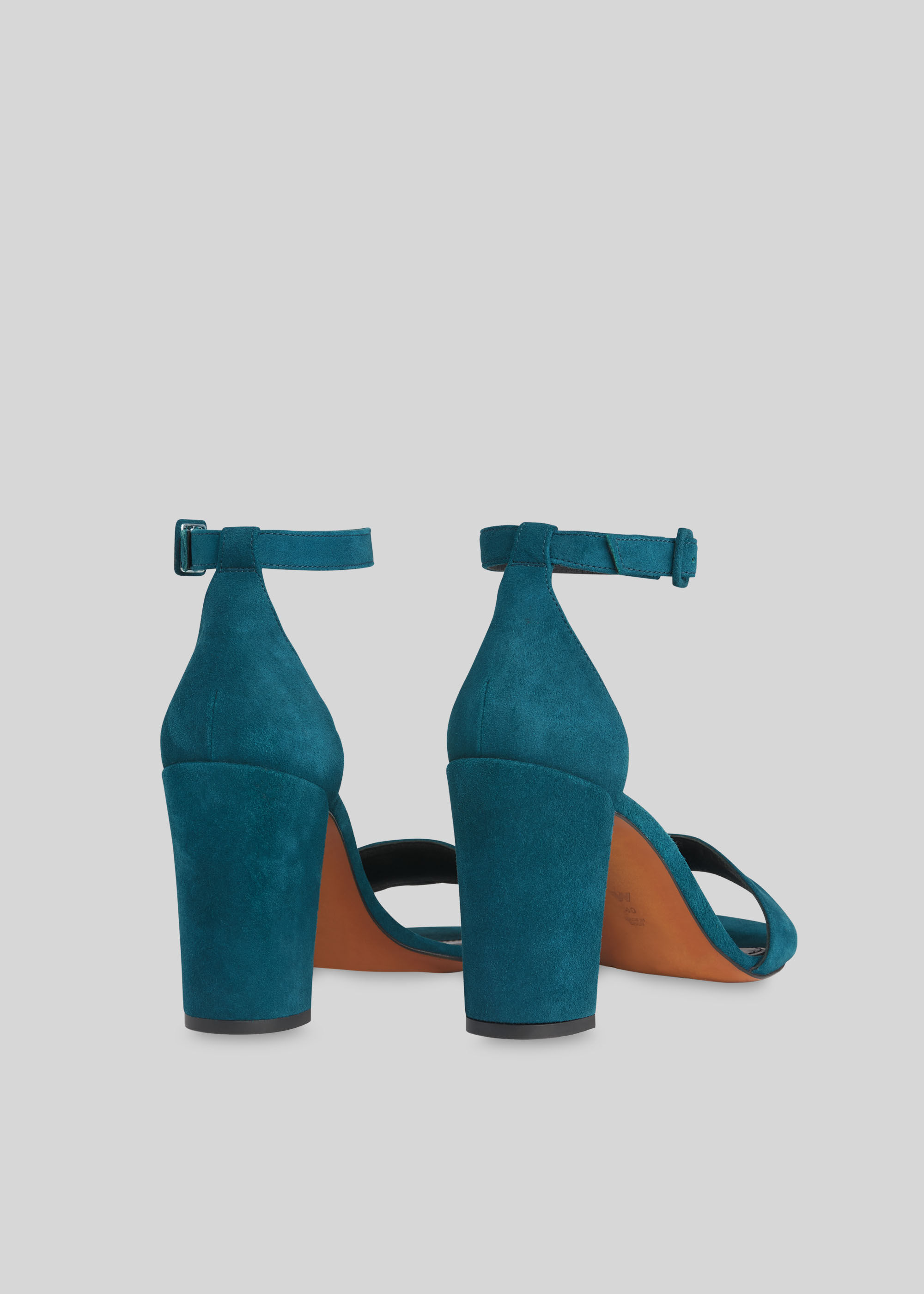 Teal Alba Suede Block Heel Sandal WHISTLES Whistles US