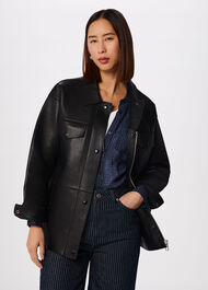 Petite Clean Bonded Leather Jacket