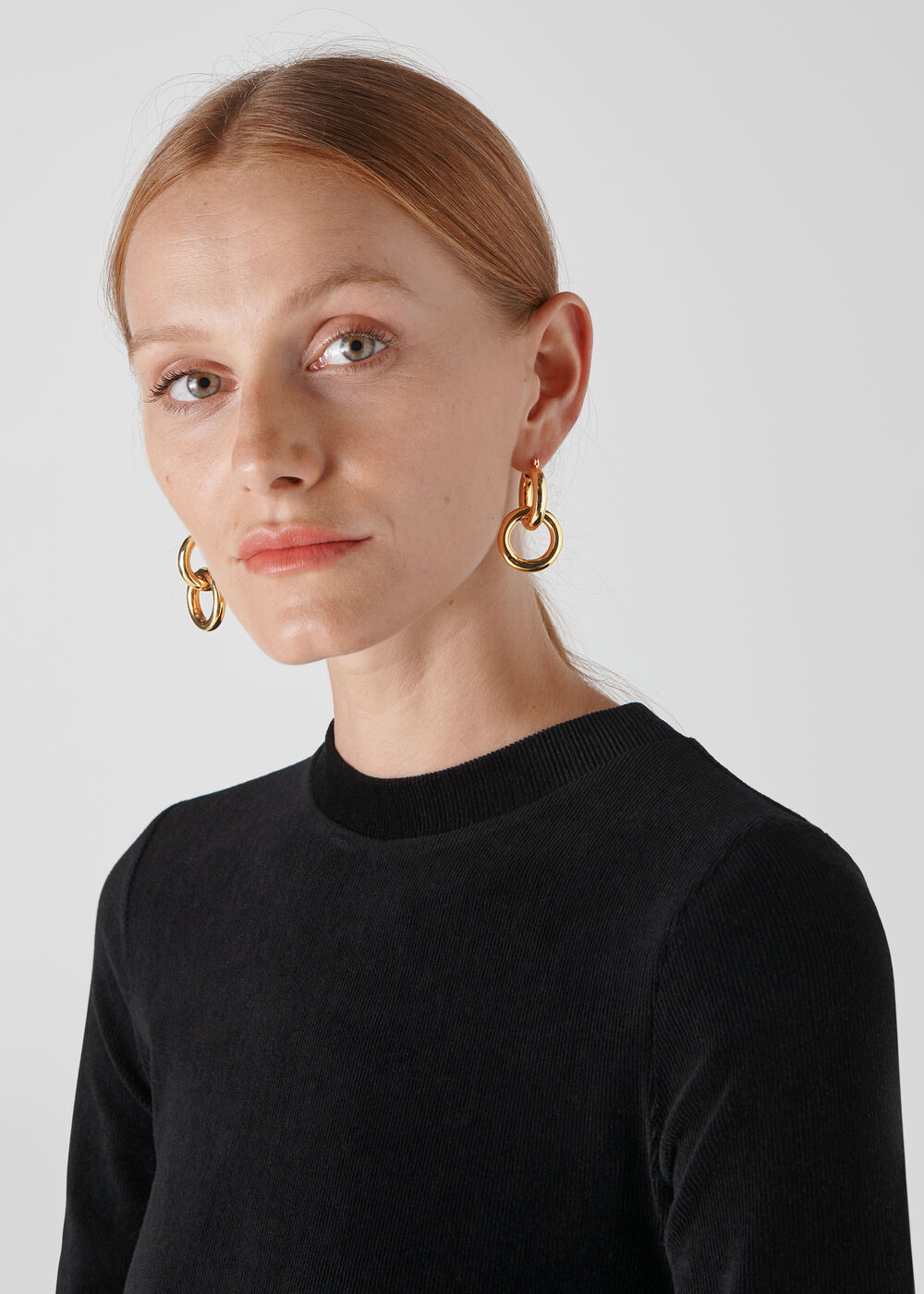 Large Double Tube Hoop Gold/Multi