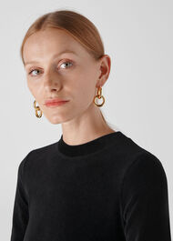 Large Double Tube Hoop Gold/Multi