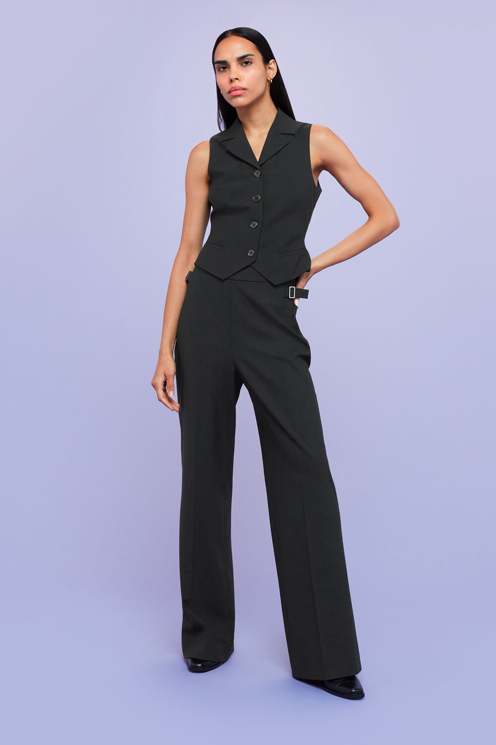 Black Sienna Wool Blend Trouser