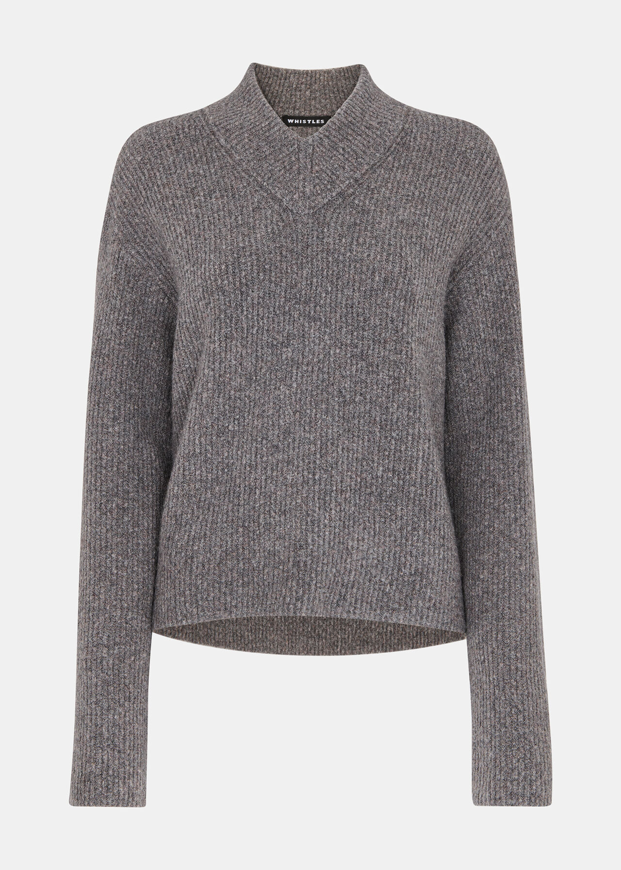 V Neck Wool Mix Knit
