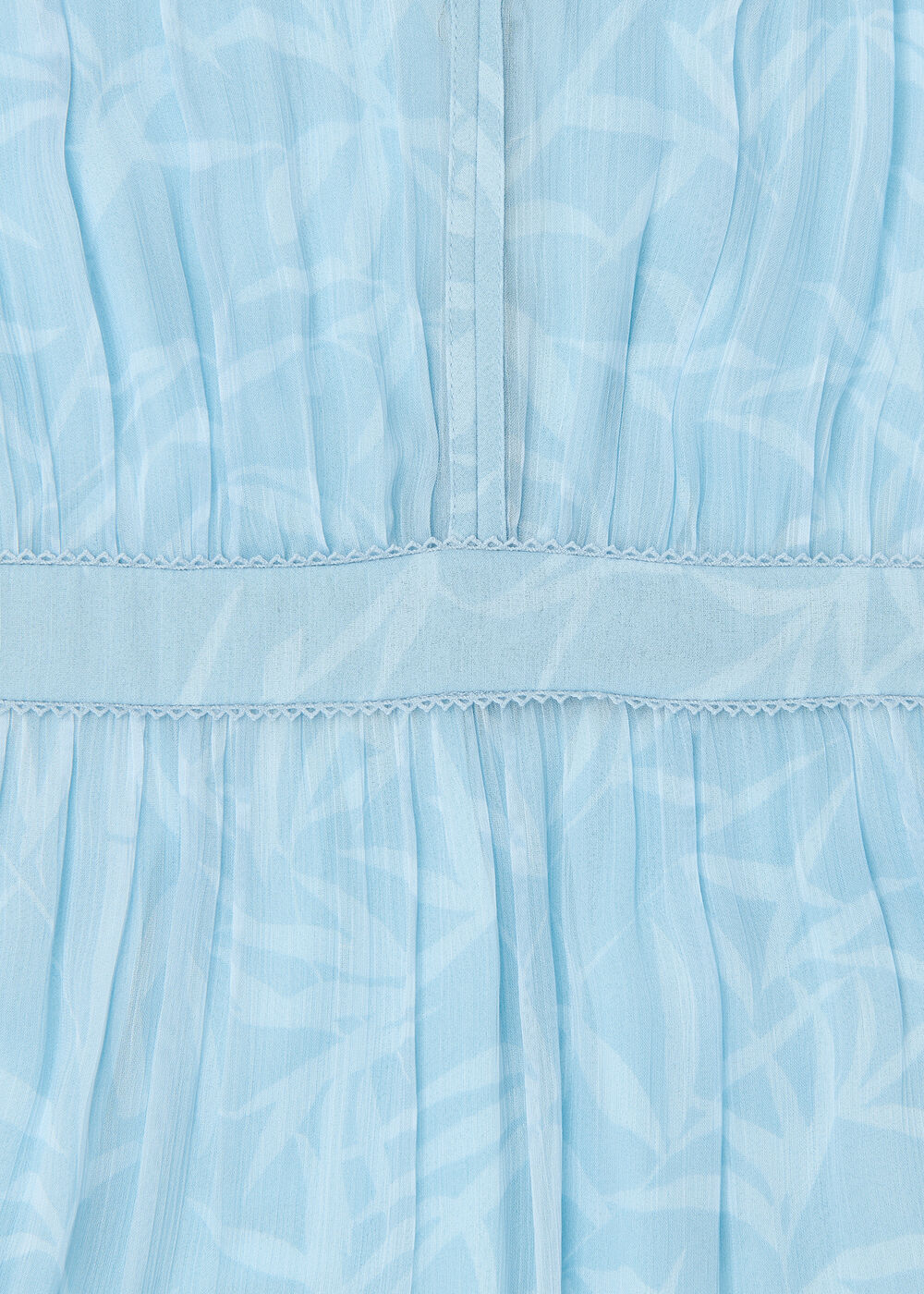 Petite Bamboo Leaves Gathered Dress