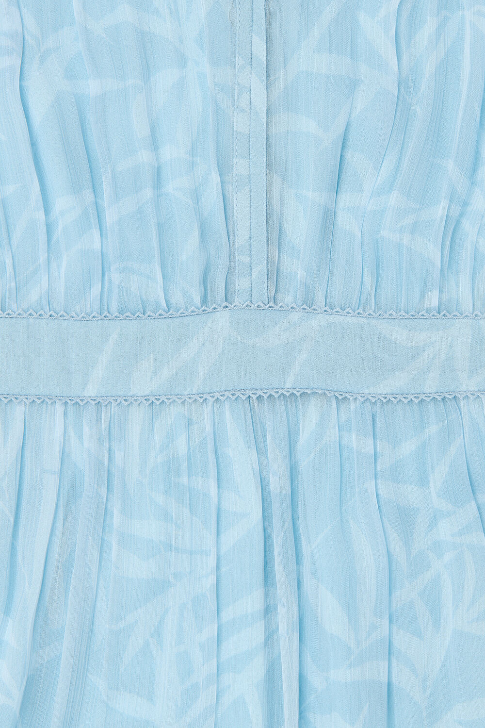 Petite Bamboo Leaves Gathered Dress