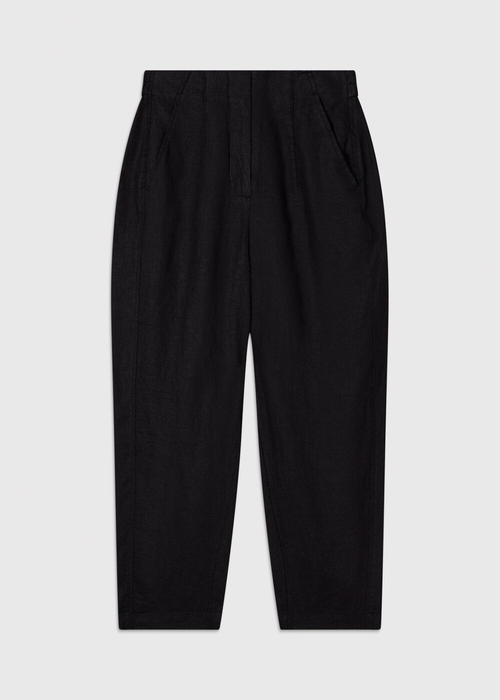 Petite Linen Barrel Leg Trouser