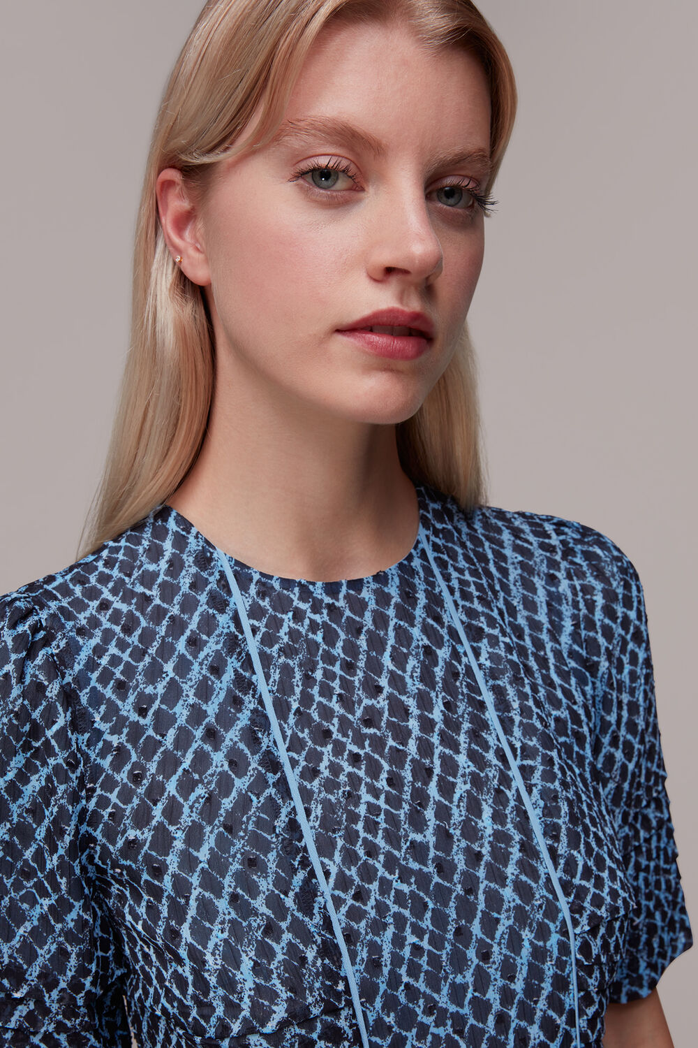 Brushed Geo Print Dobby Dress