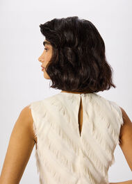 Diagonal Fringe Textured Dress