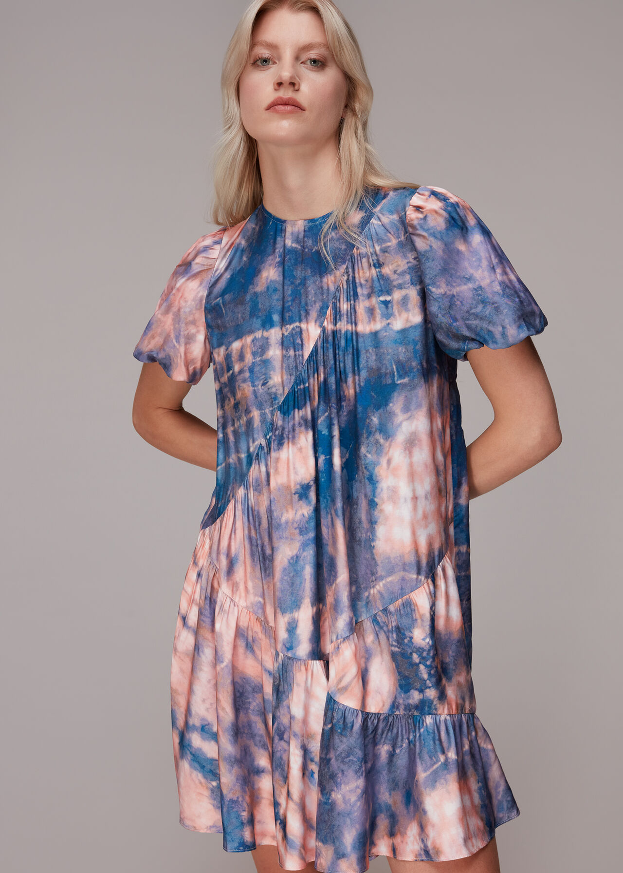 Multicolour Mirrored Tie Dye Trapeze Dress | WHISTLES