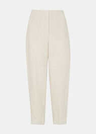 Petite Linen Barrel Leg Trouser