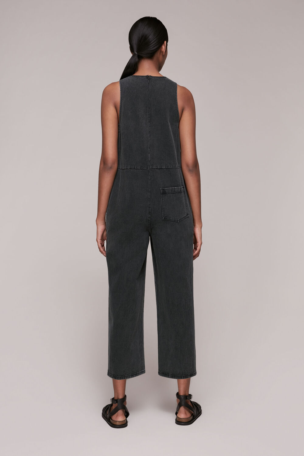 V Neck Denim Jumpsuit