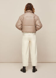 Yaz Leather Puffer Jacket