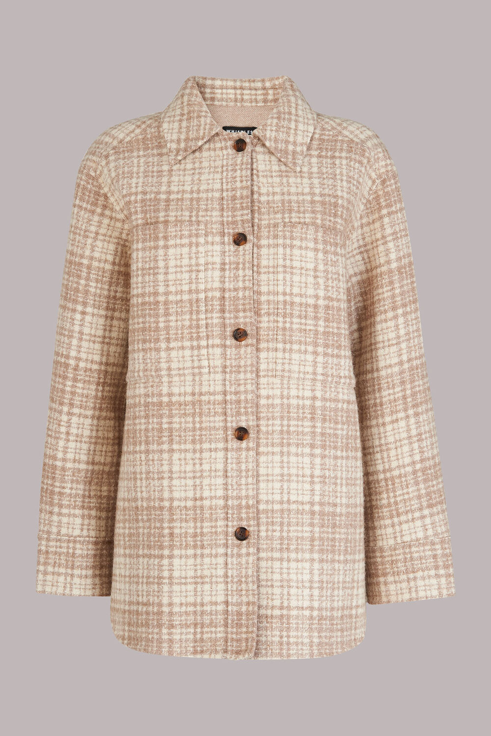 Grey Classic Wool Checked Overshirt