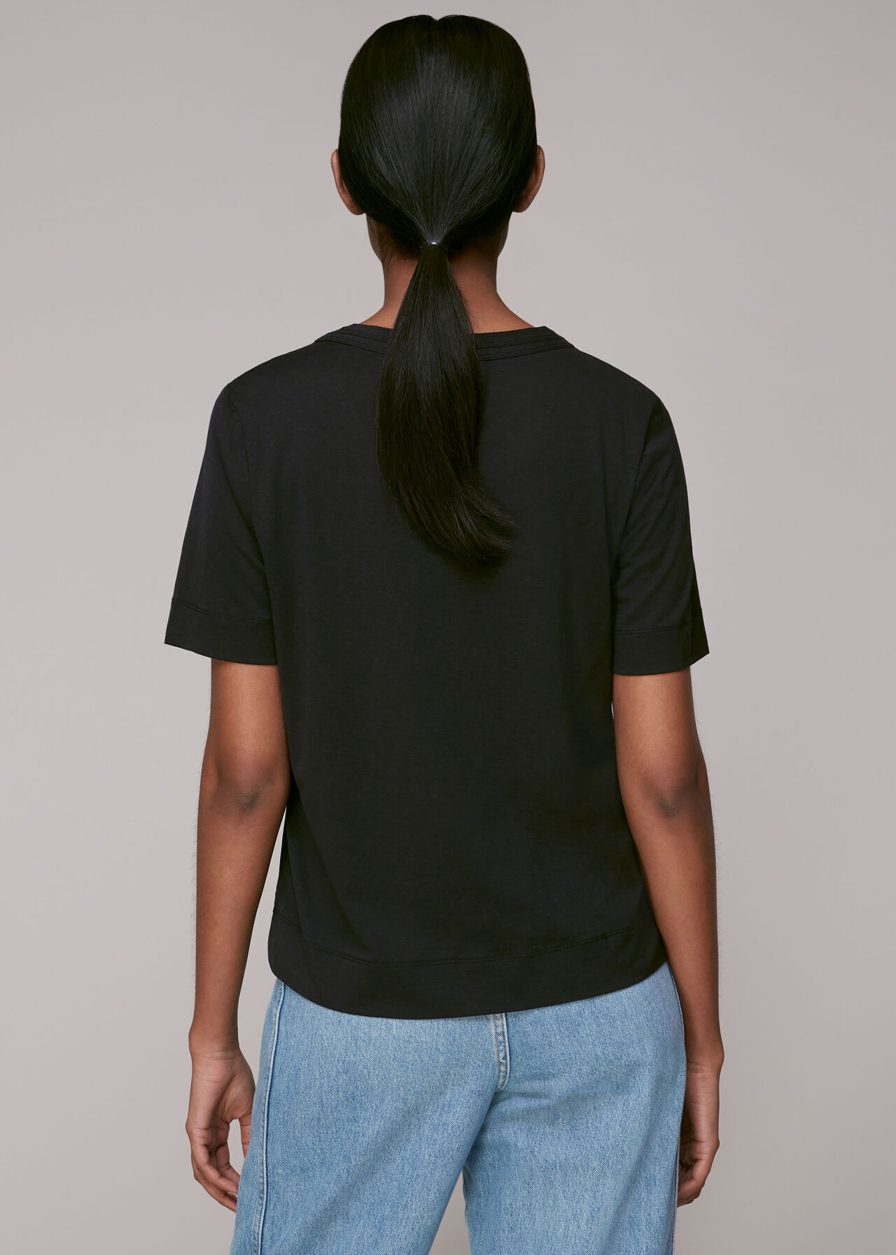 Rosa Double Trim T Shirt Black