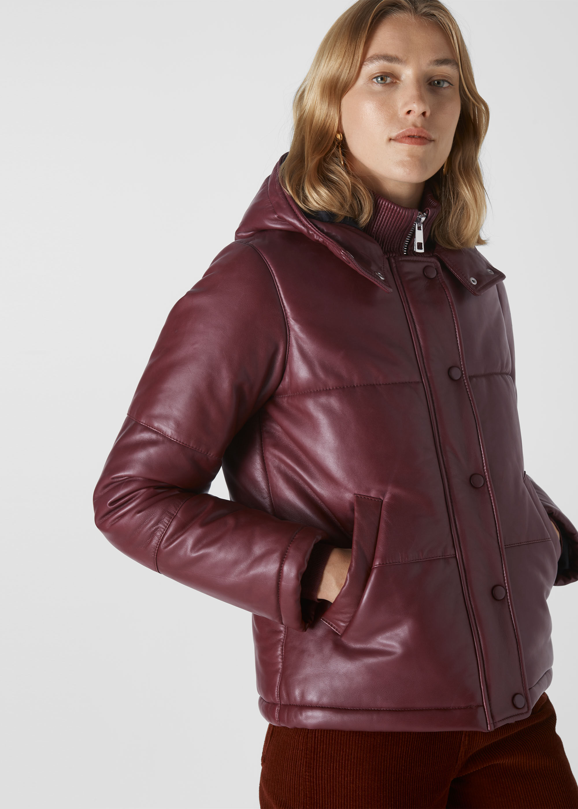 Leather Puffer Jacket