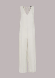 Linen V Neck Jumpsuit